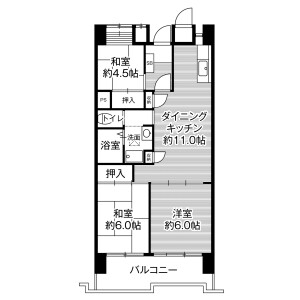 3LDK Mansion in Konan - Hiroshima-shi Naka-ku Floorplan