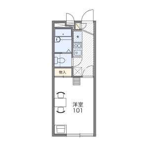 1K Apartment in Higashicho - Nishitokyo-shi Floorplan