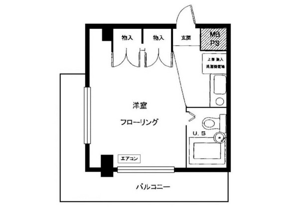 1R Apartment to Rent in Asaka-shi Floorplan