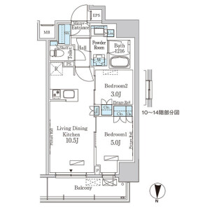 2LDK Mansion in Kinshi - Sumida-ku Floorplan