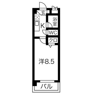 1K Mansion in Shimpukujicho - Nagoya-shi Nishi-ku Floorplan