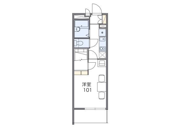 1K Apartment to Rent in Takasaki-shi Floorplan