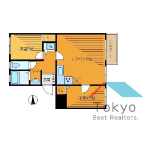 2LDK Mansion in Honcho - Nakano-ku Floorplan