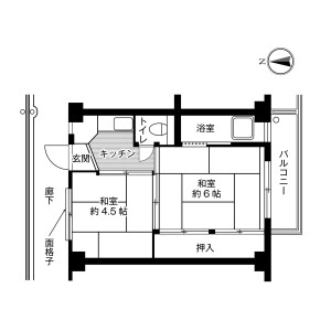 2K Mansion in Tsukiyoshimachi - Kawagoe-shi Floorplan