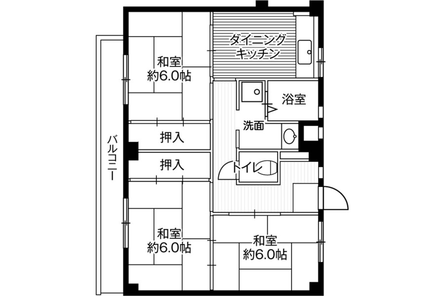 3DKマンション - 松戸市賃貸 間取り