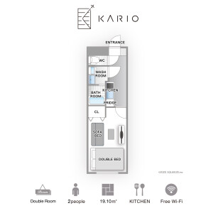 KARIO SASAZUKA TERRACE - Serviced Apartment, Shibuya-ku Floorplan