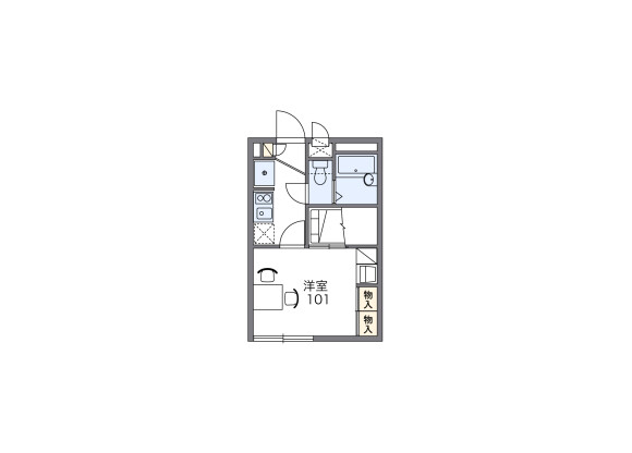 1K Apartment to Rent in Saitama-shi Chuo-ku Floorplan