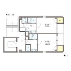 1K Mansion in Shitennoji - Osaka-shi Tennoji-ku Floorplan