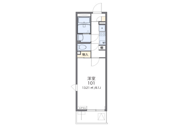 1K Apartment to Rent in Iruma-shi Floorplan