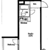 1R Apartment to Buy in Minato-ku Floorplan