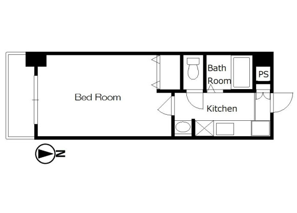1K Apartment to Rent in Kyoto-shi Shimogyo-ku Floorplan