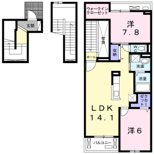 2LDK Apartment in Nakano sanno - Hachioji-shi Floorplan