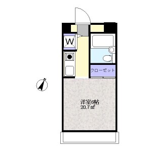 1R Apartment in Fuchinobe - Sagamihara-shi Chuo-ku Floorplan
