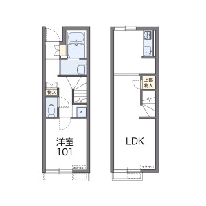 1LDK Apartment in Hirawa - Oyama-shi Floorplan
