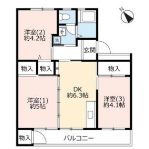 3DK Mansion in Niiza - Niiza-shi Floorplan