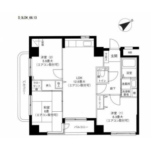 3LDK Mansion in Hiranuma - Yokohama-shi Nishi-ku Floorplan