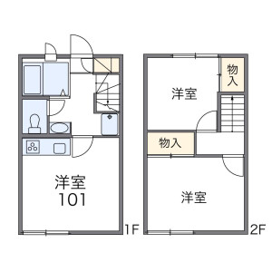 2DK Apartment in Michinobechuo - Kamagaya-shi Floorplan