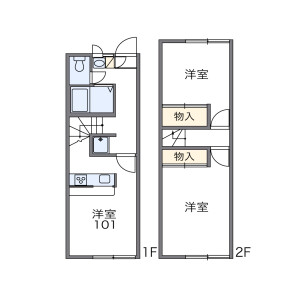 2DK Apartment in Kasuga - Kumamoto-shi Floorplan