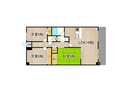 3LDK Apartment to Rent in Higashiosaka-shi Floorplan