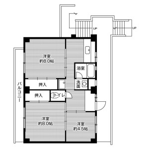 3DK Mansion in Yokosukacho - Toyohashi-shi Floorplan