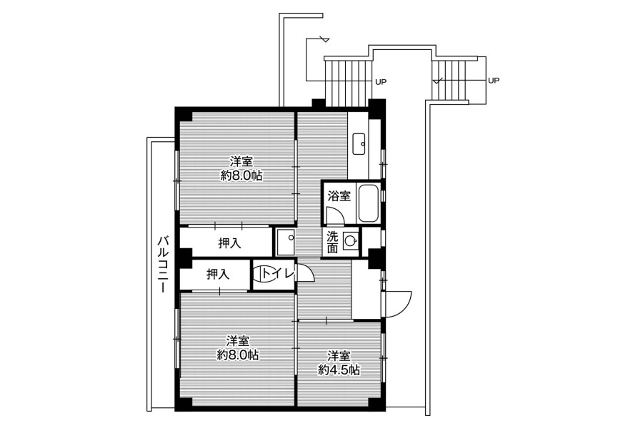 3DK Apartment to Rent in Toyohashi-shi Floorplan