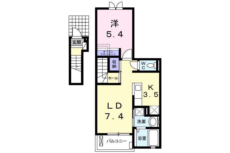 1LDK Apartment to Rent in Edogawa-ku Floorplan
