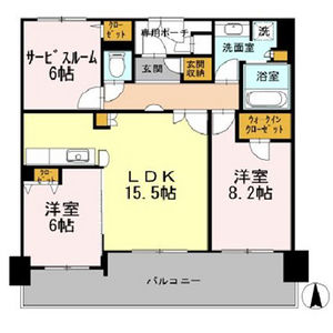 2SLDK Mansion in Kozu - Osaka-shi Chuo-ku Floorplan