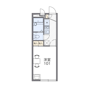 橫須賀市舟倉-1K公寓 房屋格局