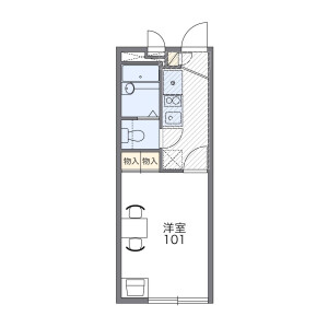 1K Apartment in Fukushige - Fukuoka-shi Nishi-ku Floorplan