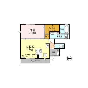 1LDK Apartment in Koyanagicho - Fuchu-shi Floorplan