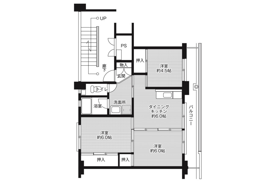 3DK Apartment to Rent in Iwata-shi Floorplan