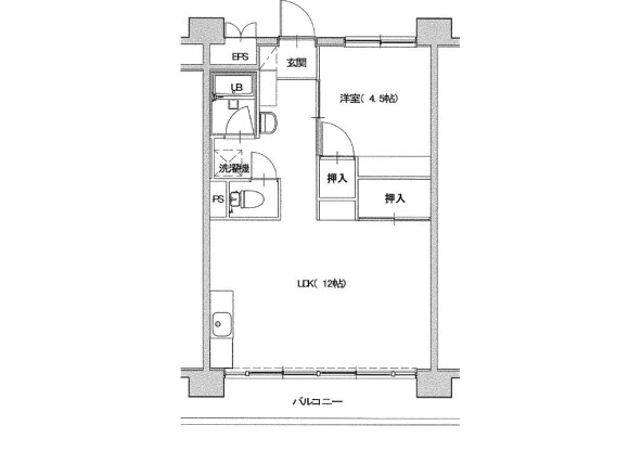 1LDK Apartment to Rent in Amagasaki-shi Floorplan
