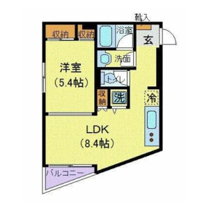 1LDK Mansion in Gohongi - Meguro-ku Floorplan