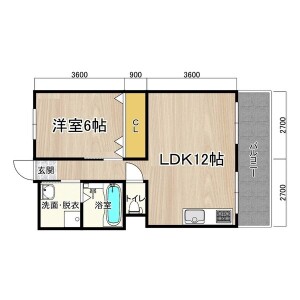 1LDK Mansion in Terauchi - Toyonaka-shi Floorplan