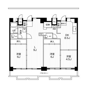3LDK Mansion in Okoshi - Ichinomiya-shi Floorplan