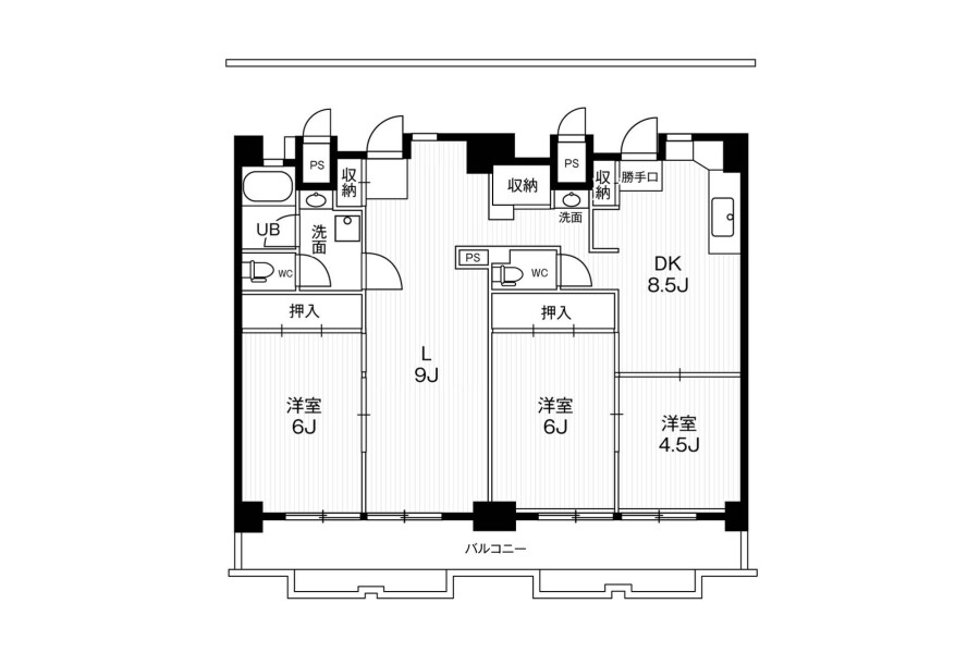 3LDK Apartment to Rent in Ichinomiya-shi Floorplan