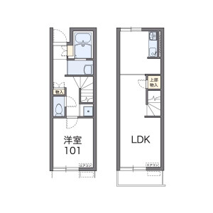 1LDK Apartment in Nagasaki - Shizuoka-shi Shimizu-ku Floorplan