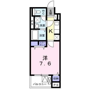 1K Mansion in Okadomachi - Hachioji-shi Floorplan