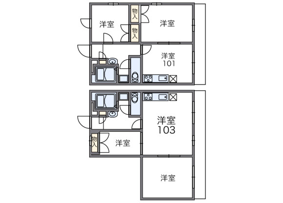 1SLDK Apartment to Rent in Amagasaki-shi Floorplan