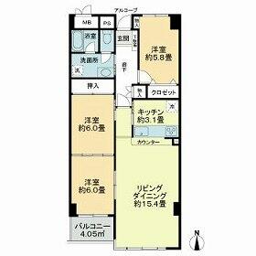 3LDK Mansion in Motonakayama - Funabashi-shi Floorplan
