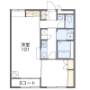 1LDK Apartment to Rent in Ryugasaki-shi Floorplan