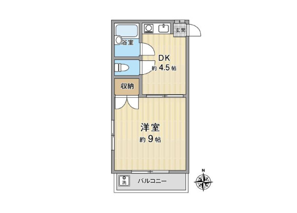 1DK Apartment to Rent in Suginami-ku Floorplan