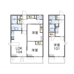 大田区東糀谷-1K公寓大厦 房屋布局