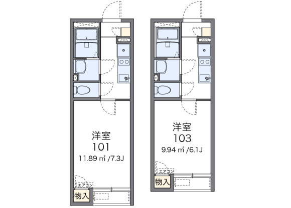 1K 아파트 to Rent in Shinjuku-ku Floorplan