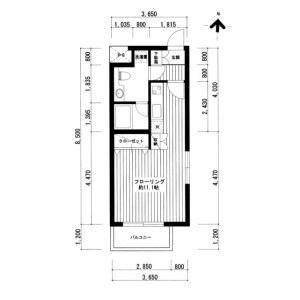 1R Mansion in Hiroo - Shibuya-ku Floorplan