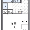 堺市西區出租中的1K公寓大廈 房間格局