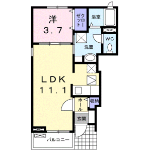 1LDK Apartment in Kitami - Setagaya-ku Floorplan