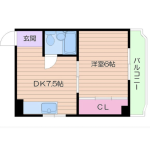1DK Mansion in Tonotsuji - Osaka-shi Sumiyoshi-ku Floorplan