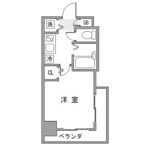 1K Mansion in Higashinihombashi - Chuo-ku Floorplan