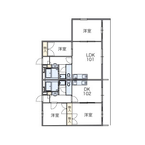 2DK Mansion in Higashihara - Zama-shi Floorplan